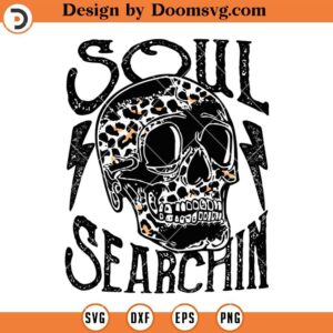 Soul Searching SVG, Creepy Skeleton Leopard Skull SVG, Skull SVG