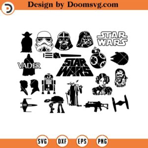 Star Wars Silhouette SVG, Star Wars Characters SVG Files For Cricut
