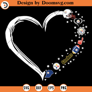 Steelers SVG, Steelers Heart logo SVG, NFL Team SVG