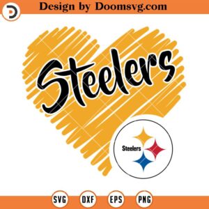 Pittsburgh Steelers SVG, Steelers Yellow Heart Logo SVG, NFL Football Team SVG