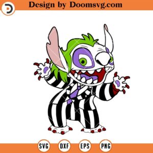 Stitch Cosplay Joker SVG, Stitch Halloween Disguise SVG