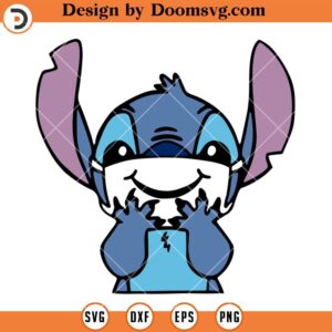 Stitch Wears a Mask SVG, Lilo And Stitch Cartoon Disney SVG Files For Cricut