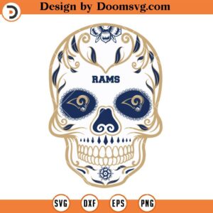 Sugar Skull Los Angeles Rams SVG, Rams SVG, NFL Football Team SVG Files For Cricut