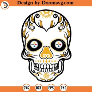 Sugar Skull Pittsburgh Steelers SVG V2, Pittsburgh Steelers SVG, Football SVG