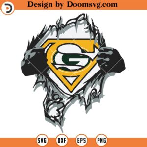 Superhero Packers SVG, Green Bay Packers SVG, NFL Football Team SVG Files For Cricut