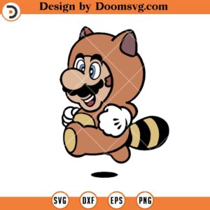 Tanooki Mario SVG, Funny Raccoon Mario SVG