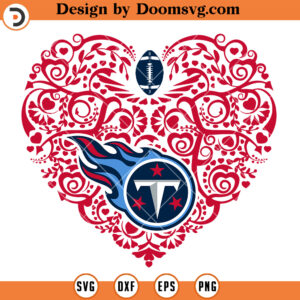 Tennessee Titans SVG, Tennessee Titans Heart Logo Football Team SVG Files For Cricut