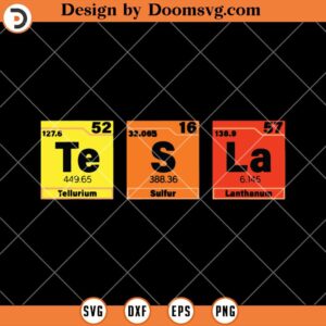 Tesla SVG, Te S La Primary Elements of Science Funny SVG