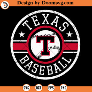 Texas Baseball SVG, Distressed TX Gameday Novelty SVG Files For Cricut