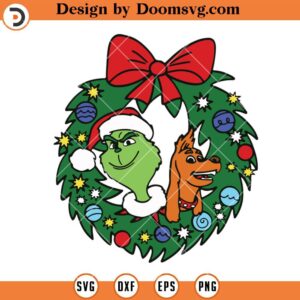 The Grinch Christmas Wreath SVG, Grinch Christmas SVG