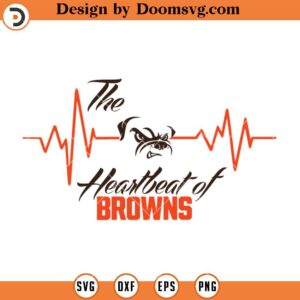 The Heartbeat Of Browns SVG, Cleveland Browns SVG, NFL Football Logo Team Sport SVG