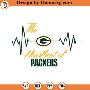 The Heartbeat Of Packers SVG, Green Bay Packers SVG, NFL Football Team SVG Files For Cricut