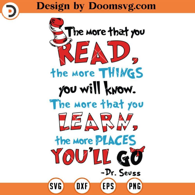 Love Reading SVG, Dr Seuss SVG, The Cat In The Hat SVG - Doomsvg
