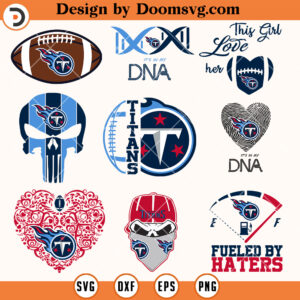 Tennessee Titans SVG, Titans Bundle SVG, Football Logo, Name, Skul, Heart, Love, DNA Stitching SVG