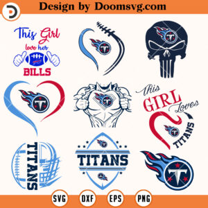 Tennessee Titans SVG, Titans Bundle SVG V2, Football Logo, Name, Skul, Heart, Stitching SVG