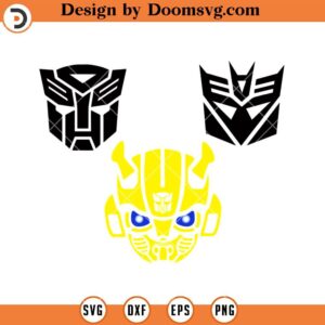 Transformers Bumblebee Mask SVG, Superhero Robot SVG