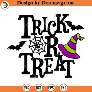 Trick Or Treat Halloween Hat SVG, Witch SVG, Halloween SVG