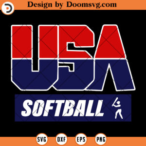 USA Softball SVG, Softball Fans SVG Files For Cricut