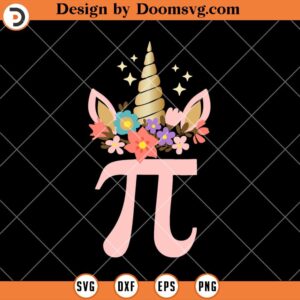 Unicorn Cute Pi SVG, Pi Day SVG, Math SVG