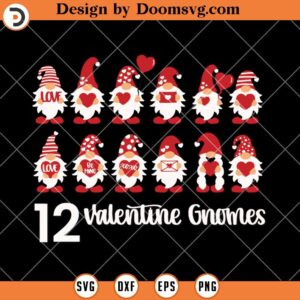 Valentines Gnomies Bundle SVG, Valentines Gnomes SVG