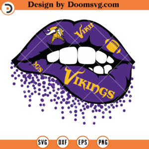 Vikings Sexy Lips SVG, Vikings NFL Football Team SVG Files For Cricut