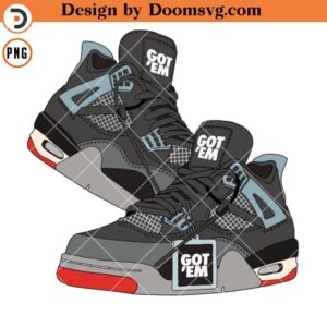 Air Jordan 4 Bred Got'Em PNG, Black Dope PNG Download