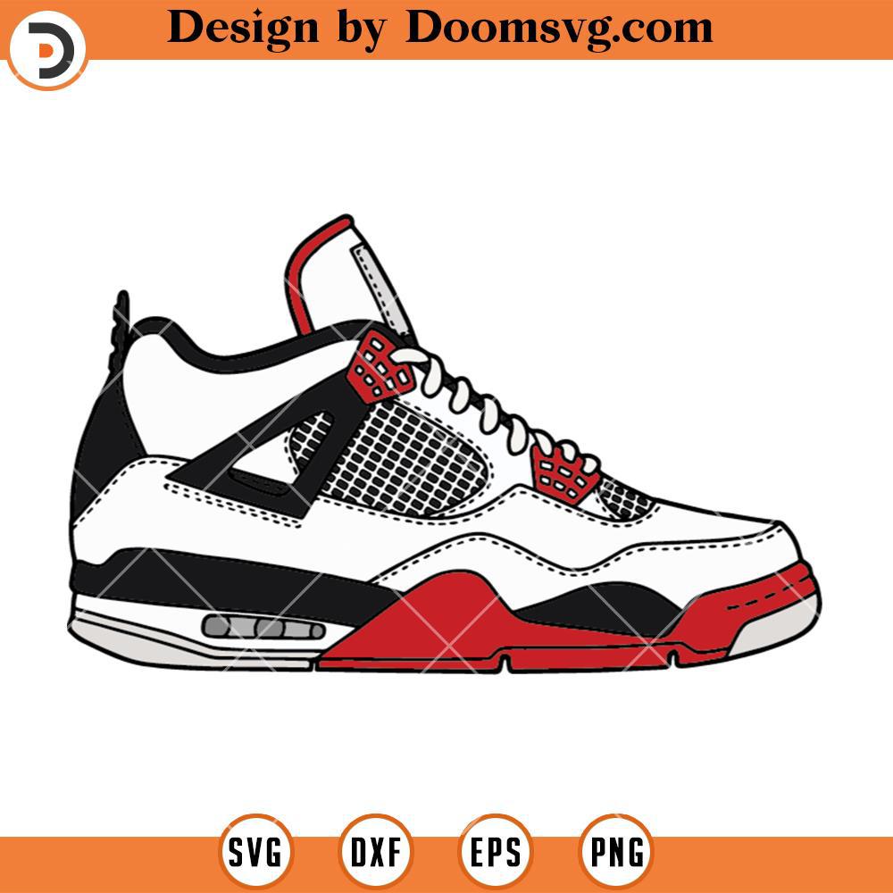 Air Jordan 4 Fire Red SVG, Jordan Shoes SVG - Doomsvg