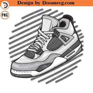 Air Jordan 4 Military Black PNG, Sneaker PNG Download