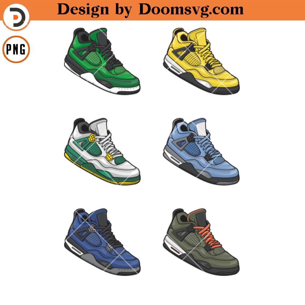 Air Jordan 4 PNG, Sneaker Collection PNG Download - Doomsvg