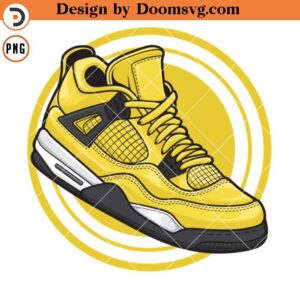 Air Jordan IV Lightning PNG, Sneaker Art PNG Download