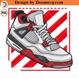 Air Jordan IV Retro Fire Red PNG, Sneaker PNG Download