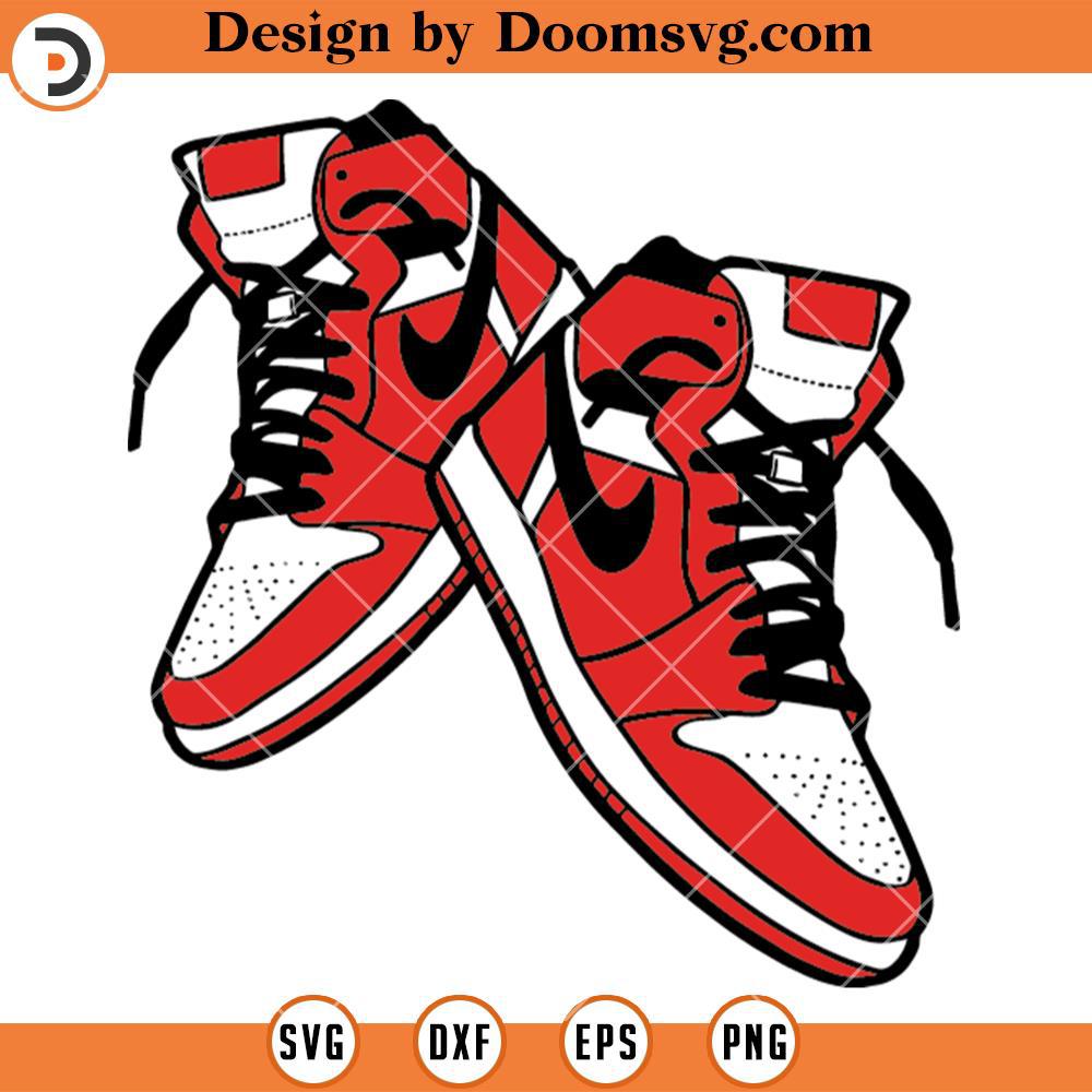 Air Jordan Red SVG File, Sneaker SVG Download - Doomsvg