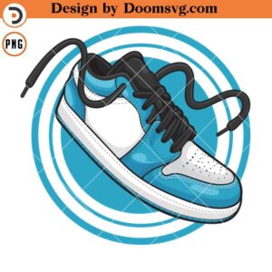 Air Jordan1 Low Blue UNC PNG, Sneaker PNG Download