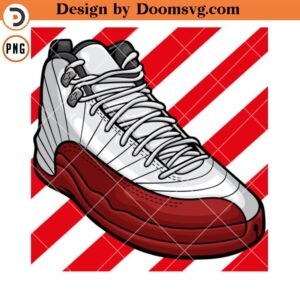 Air Jordan12 Retro Cherry PNG, Sneaker Art PNG Download