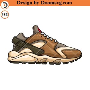 AirHuarache Stssy Desert Oak PNG, Sneaker PNG Download