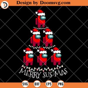 Among Us Santa Christmas Tree SVG, Merry Sus Mas SVG