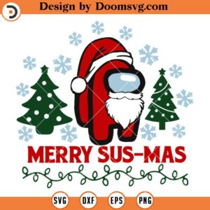 Among Us Santa Merry Sus Mas SVG, Christmas Gamer SVG