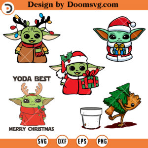 Baby Yoda Star Wars Christmas Bundle SVG, Cartoon SVG