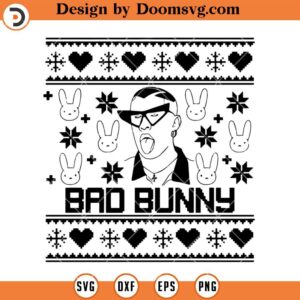 Bad Bunny Ugly Christmas SVG, Music Funny SVG