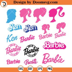 Barbie Doll Bundle SVG Logo, Cricut Digital Download Cut File