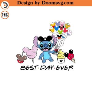 Best Day Ever PNG, Stitch Disney Trip PNG, Carnival Mickey Food PNG