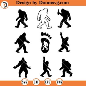 Bigfoot Silhouette Bundle SVG, Sasquatch SVG - Doomsvg