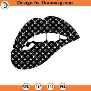Biting Lips Louis Vuitton SVG, Fashion Brand Lips Mouth Art Girl SVG