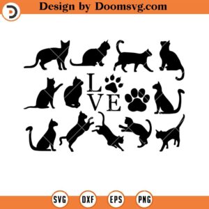 Black Cat Bundle SVG, Funny Cat SVG, Cat Lover SVG