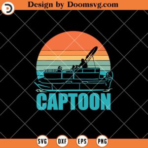 Boating Captoon Pontoon Tritoon SVG, Vintage Boat SVG