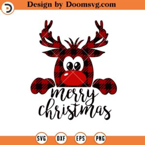 Buffalo Plaid Reindeer SVG, Christmas Reindeer SVG