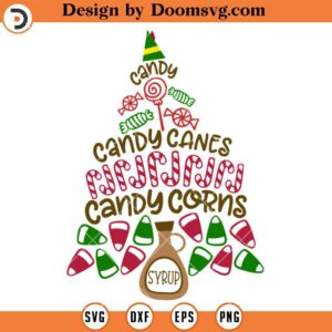 Candy Canes, Candy Corns, Syrup, Christmas Tree SVG