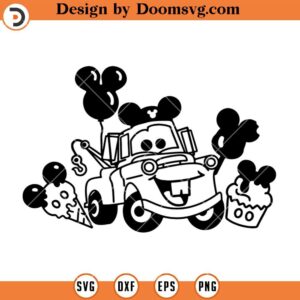 Cars Pixar SVG, Tow Mater SVG, Disneyland Snacks SVG