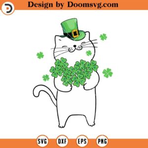 Cat Leprechaun St Patrick's Day, Funny Cat St Patricks Day SVG