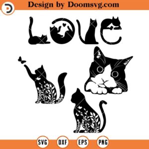 Cat Silhouette SVG, Funny Cat SVG, Cat Lover SVG